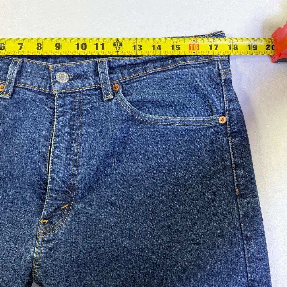 Levi's 505 Mens Jeans 36x29 Regular Fit Straight Leg‎ Blue Wash Denim Stretch
